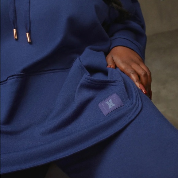 Savage X Fenty Royal Boss Blue Longsleeve Oversized Xssential Drawstring Hoodie - Picture 3 of 14